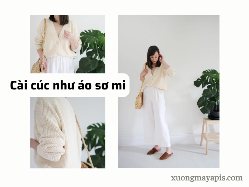 Mặc áo khoác cardigan như áo sơ mi