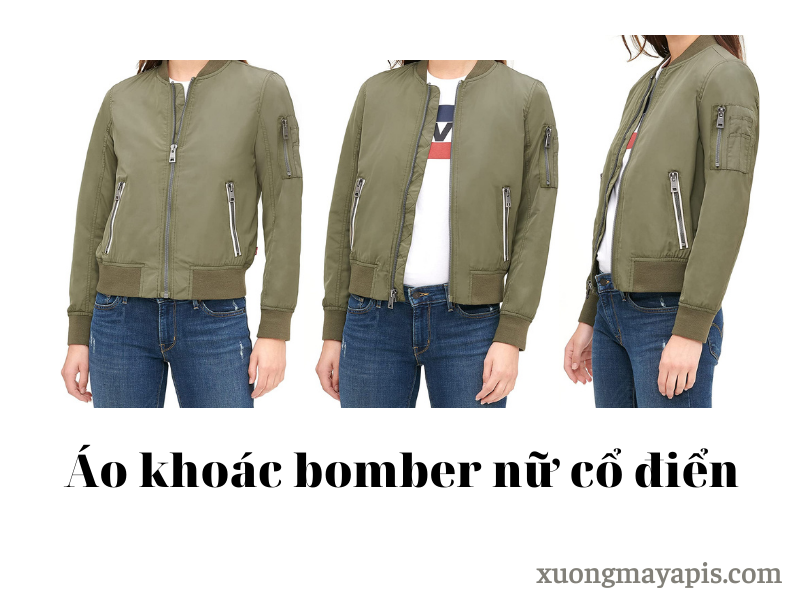 Áo khoác bomber nữ cổ điển