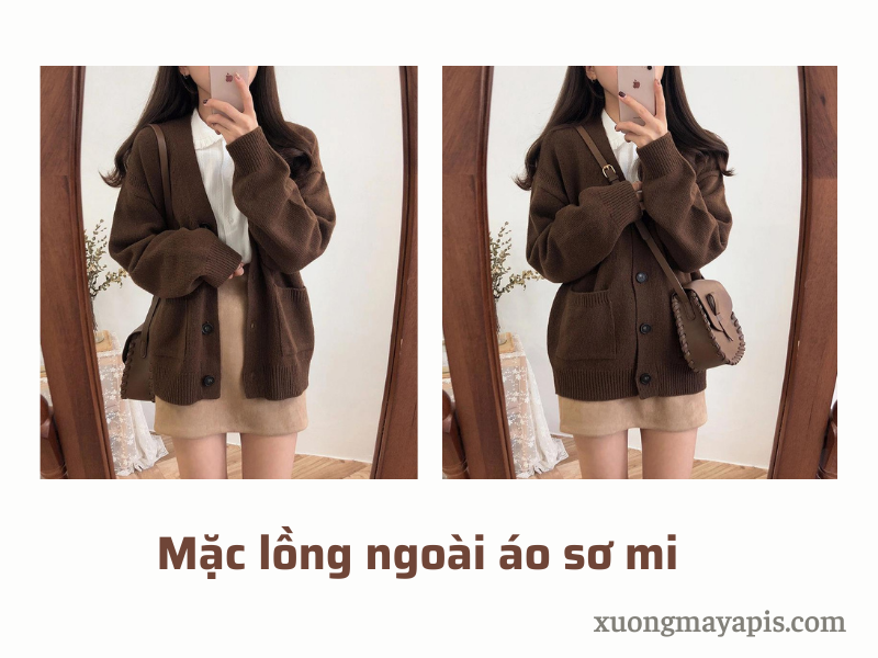 Mặc lồng ngoài áo sơ mi: