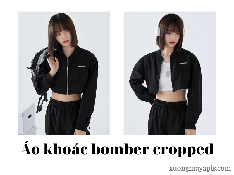 Áo khoác bomber cropped