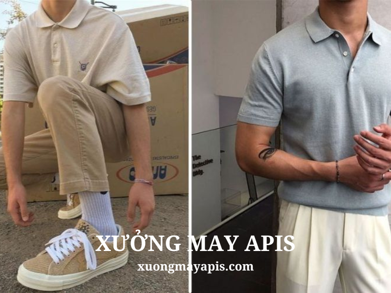 Áo polo, giày thể thao và kính râm