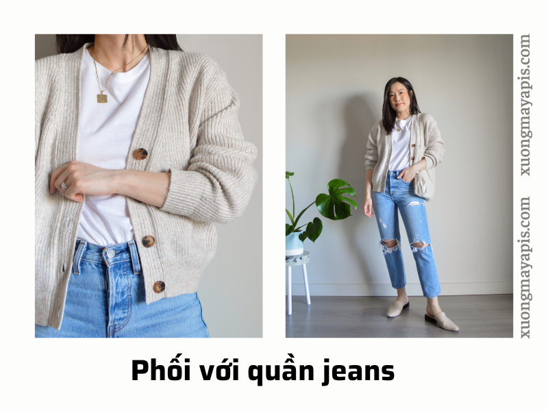 Phối với quần jeans