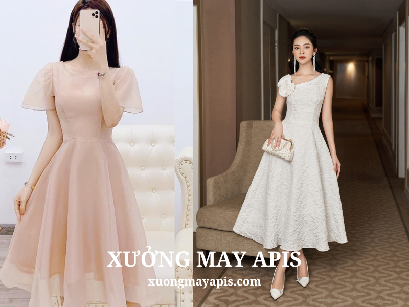 Váy xòe dự tiệc cho cô nàng sang trọng, quý phái
