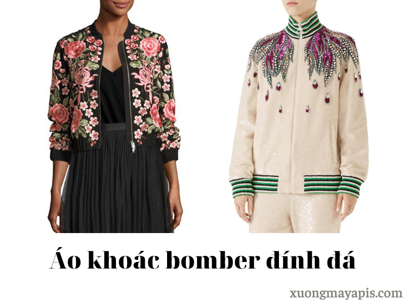 Áo khoác bomber đính đá