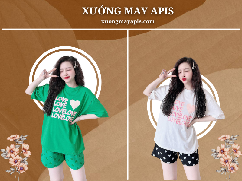 Đồ Bộ Mặc Nhà Cotton Quần Đùi Siêu Xinh