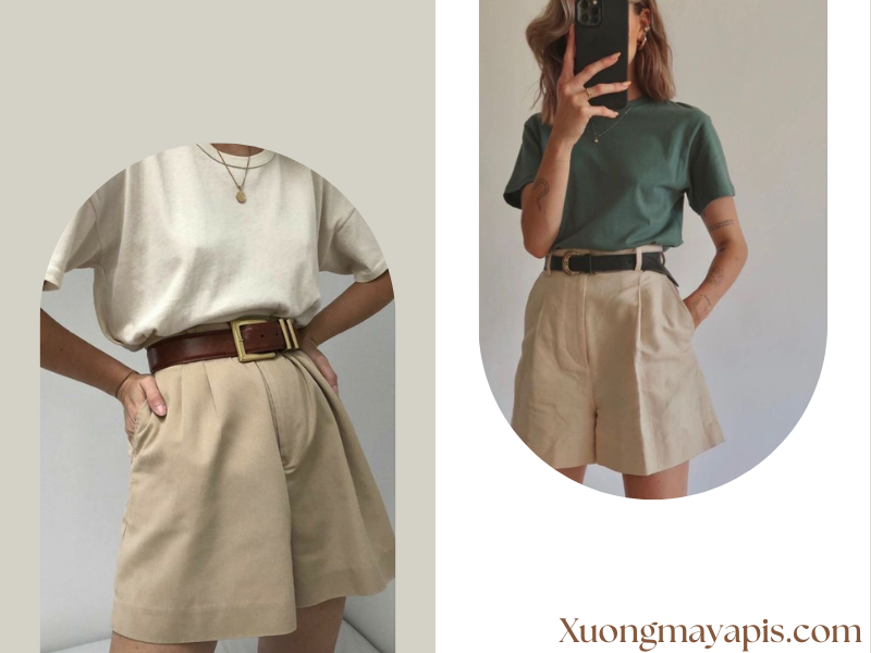 Quần đùi nữ cạp cao