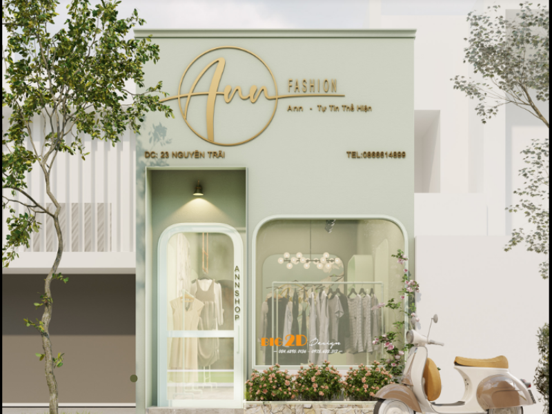 thiết kế shop quần áo nữ nhỏ đẹp