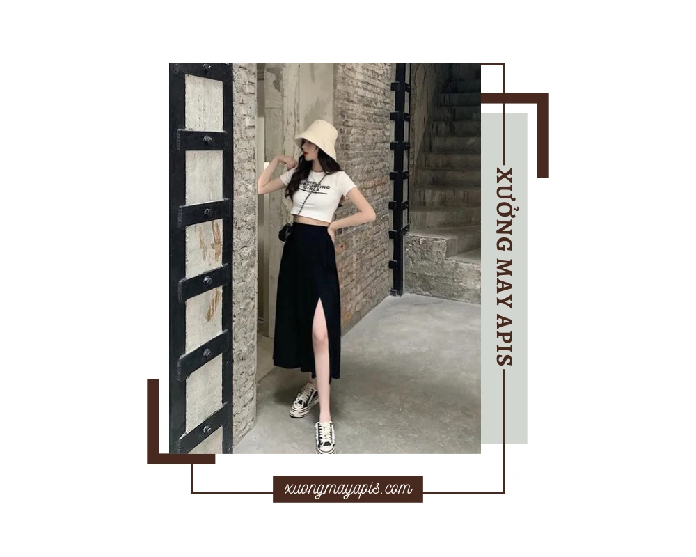 váy xếp ly dài