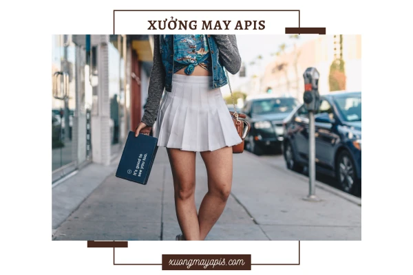 chân váy xếp ly ngắn