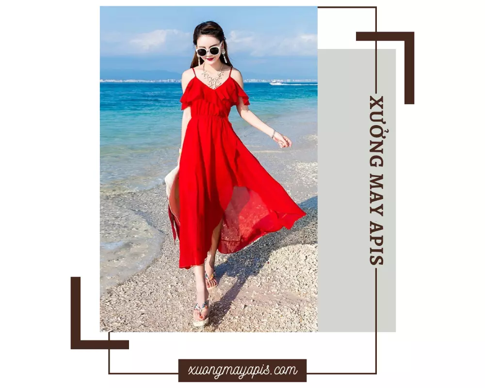 đầm maxi đi biển cách điệu